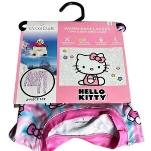 Cuddl Duds Girls SZ (6/6X) Small Hello Kitty Base Layer 2 Piece Set NEW